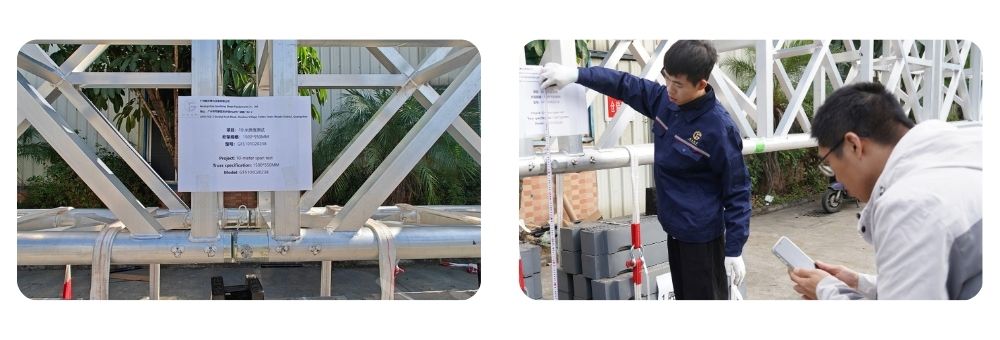 40m span test 500&times;1500mm aluminum truss structural stability 