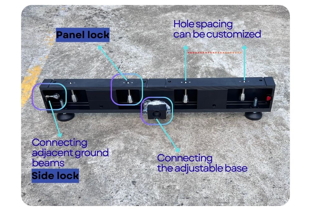 Ground beam of LED wall ground support