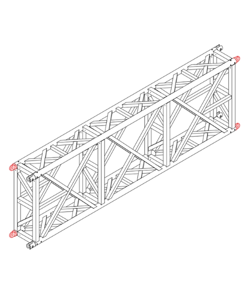 #550&times;1500mm Aluminum Truss with Reinforced Main Tubes