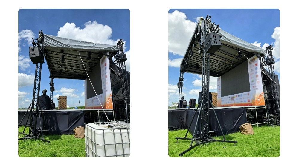 complete lighting truss system with canopy and support structure