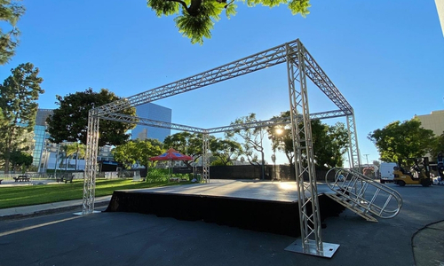 Square truss tower structure used for an outdoor events Square truss tower structure used for an outdoor events