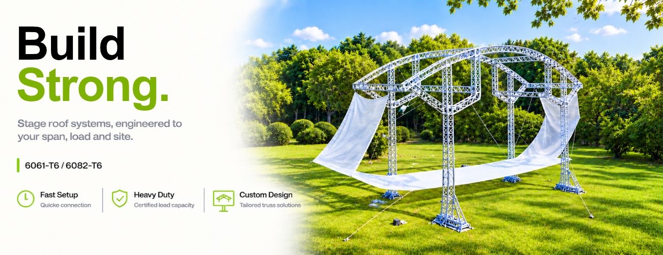 EN 1090-certified aluminum truss stage roof system custom tower structure